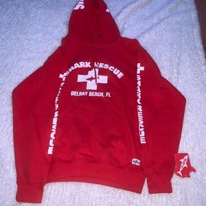 red small delray fl beach sweatshirt. in great condition, never been warn